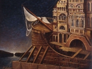 La nave dei poeti (olio su tavola cm.80x70)