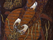Il cestaio cieco (cuerda seca-smalti ceramici; cm.15x15)