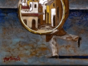 Il ladro delle citta' (smalti ceramici; cm.15x15)