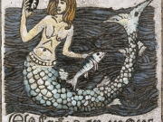 Sirena (cuerda seca-smalti ceramici, cm.20x20)